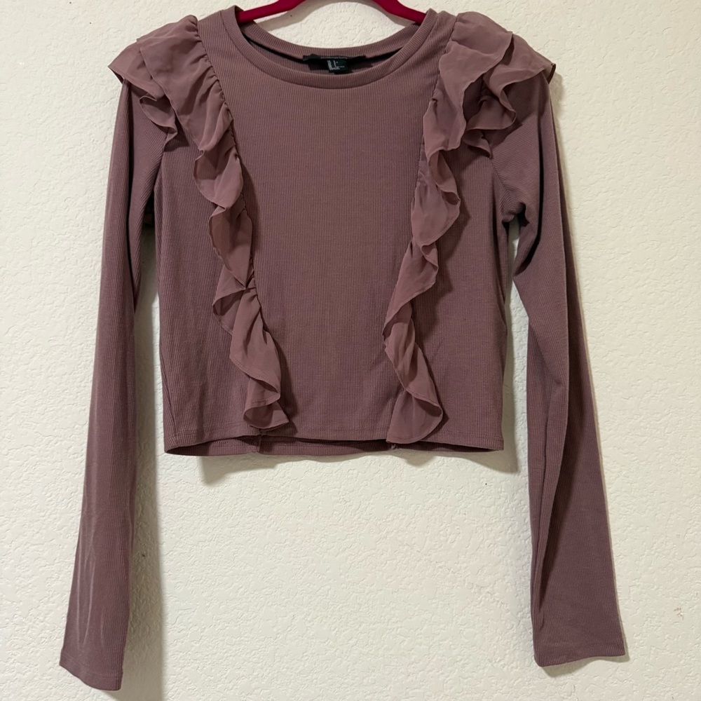 Forever 21 Dusty Pink Ruffle Blouse